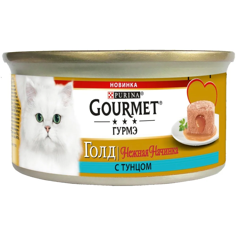 Wet food Gourmet Gold Gentle Filling for cats with tuna, bank, 12x85 g