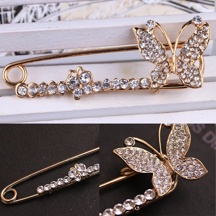 

New Arrival Jewelry Rhinestone Decoration Butterfly Brooch Fashion Pin Corsage