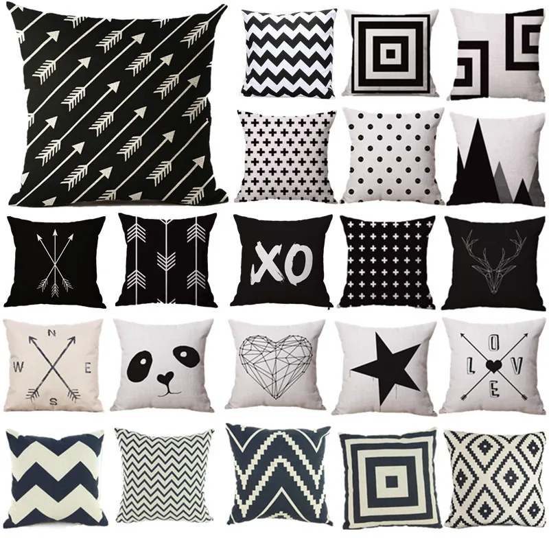 

Modern style Home decorative Pillows fine cotton linen pillowcases printed with geometric patterns 45x45cm pillow case for couch