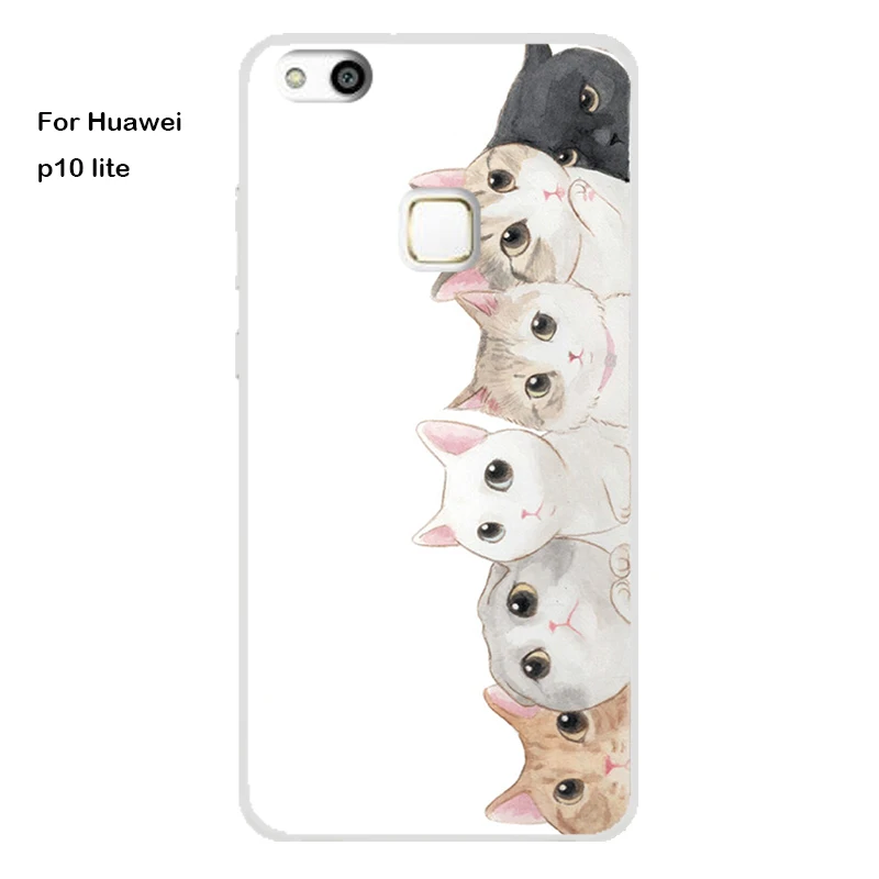 Huawei P10 lite Case Cover TPU Case For Huawei P10 lite Phone Cover Sweet Floral Cute Cat TPU P10 lite Soft Case Fashion 100%   18