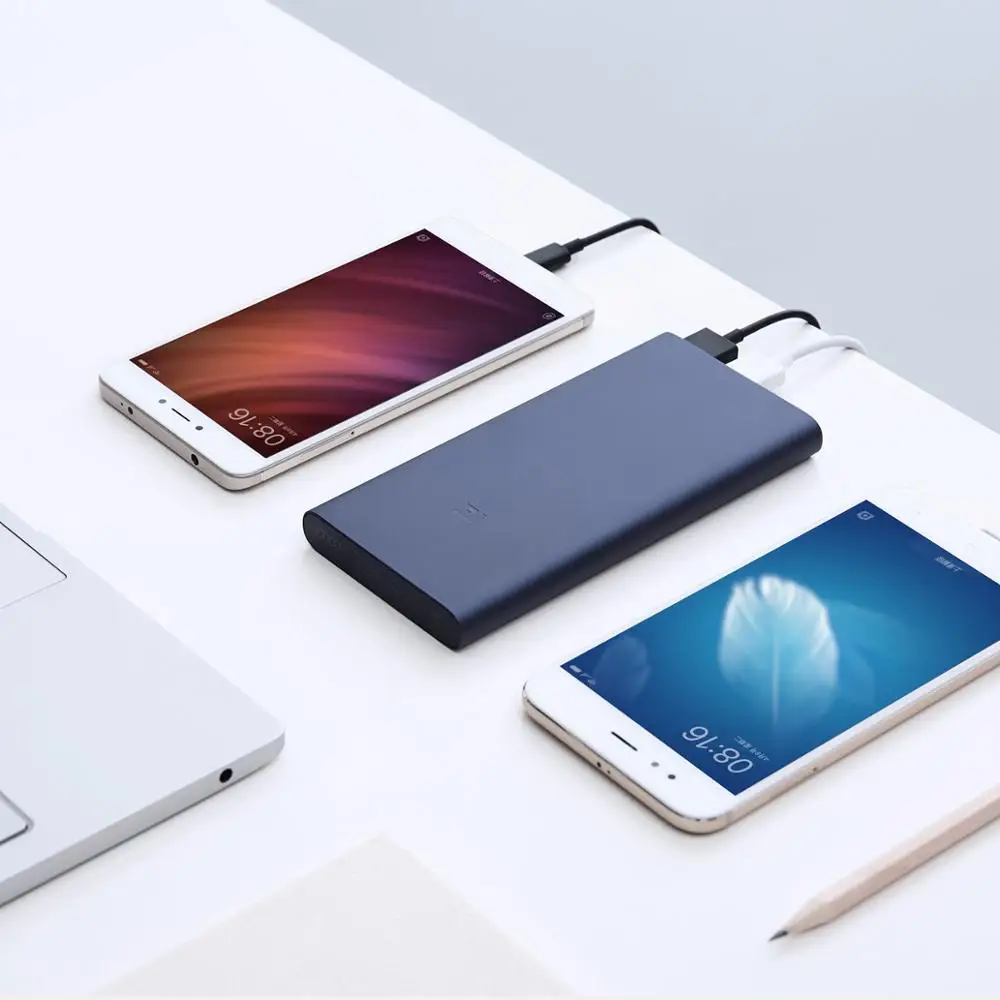  Xiaomi 10000 mAh Mi Power Bank 2S Dual USB Output fast charge two-way in lithium polymer Battery li