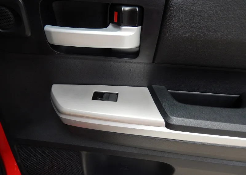 Нержавеющая сталь межкомнатных дверей подлокотник переключатель окна кнопки Управление Накладка для Toyota Tundra