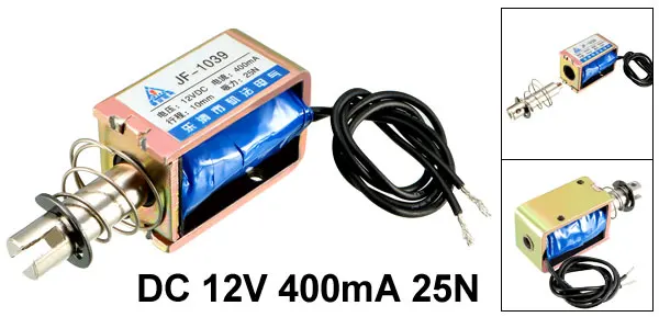 UXCELL 1 шт. Электромагнит JF-0826/JF-1039 DC 12 V/24 V 1A/350/400mA 150g/20N/25N 10 мм тянуть Тип открытая рамка прямолинейного движения с хорошим качеством