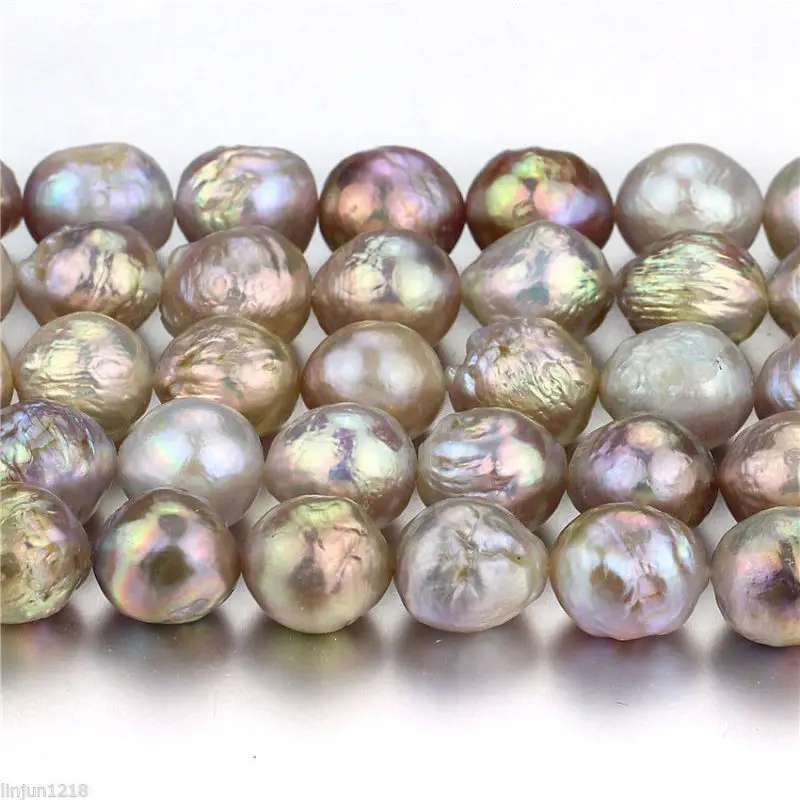 

Natural 14-16mm Huge Multicolor Baroque Pearl Loose Bead 15'' AAA