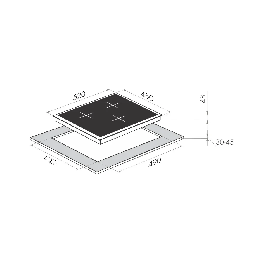 Индукционная панель MAUNFELD MVI45.3HZ.3BT-WH белый