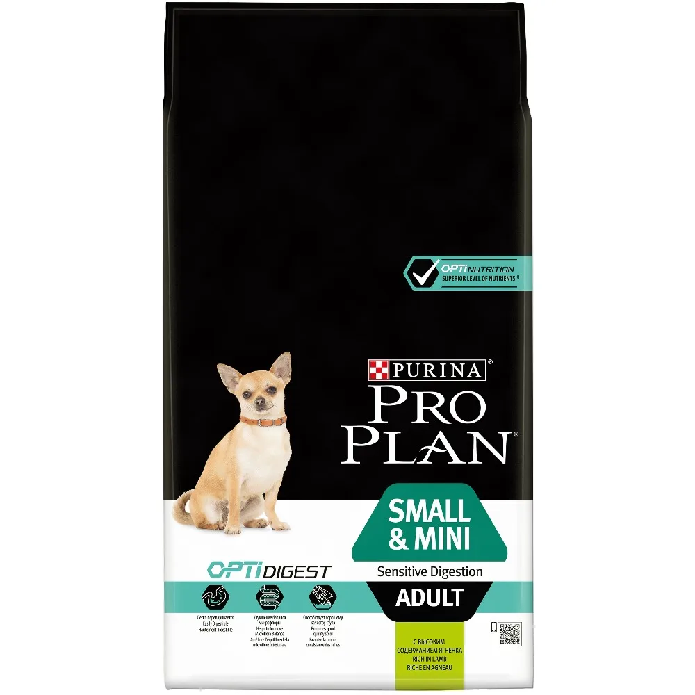 Pro Plan dry food for adult dogs of small and dwarf breeds with sensitive digestion with OPTIDIGEST with lamb and rice, 7 kg