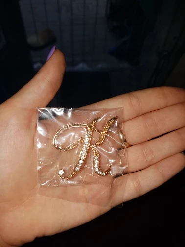 T-Z Gold Classic 26 Letters Crystal Metal Brooch*