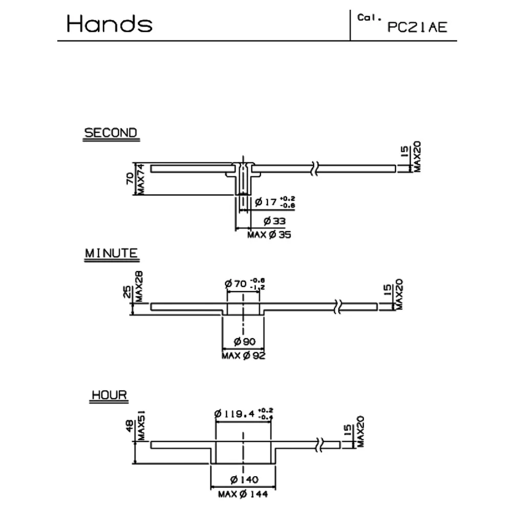 come4buy.com SEIKO Quartz Movement PC21AE High hand Watch Quartz