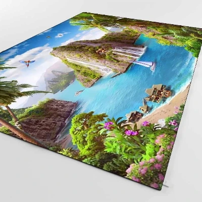 Else тропический остров море сторона природа горы 3d принт нескользящие микрофибры гостиной декоративные современные моющиеся области коврик