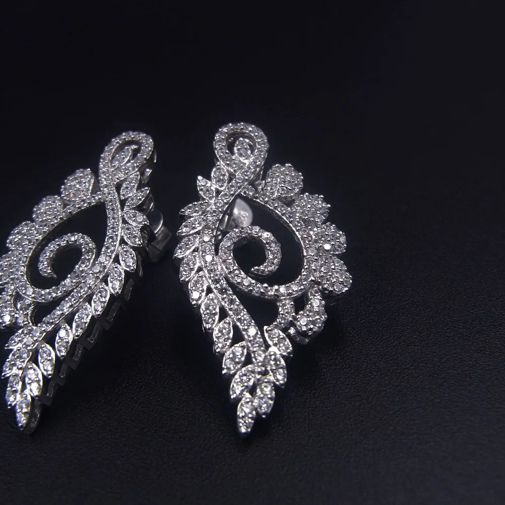 

White Gold Vermeil 925 Sterling Silver Party Earrings