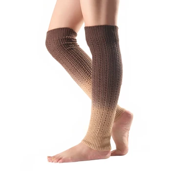 

Gradient Fashion Knee High Women Boot Socks Winter Knitted Footless Leg Warmers