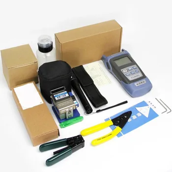 

12pcs/set FTTH Fiber Optic Tool Kit with Fiber Cleaver -70+3db visual fault locator 1mw 10mw 20mw 30mw