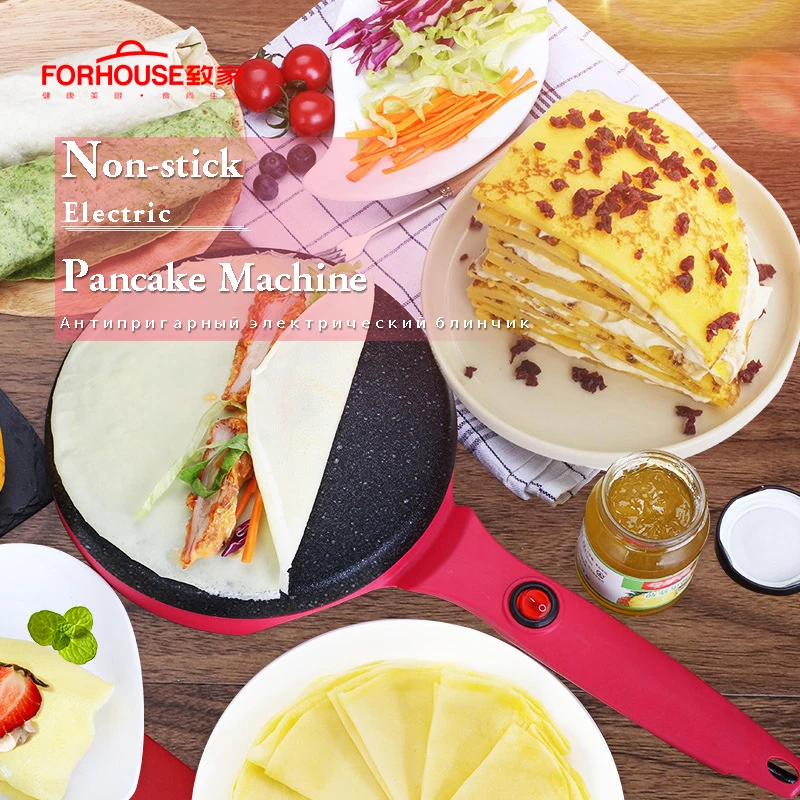 Non-stick Pan Electric Crepe Maker Cake Stall Pancake Machine Portable Bread Grilled Baking Tools | Дом и сад