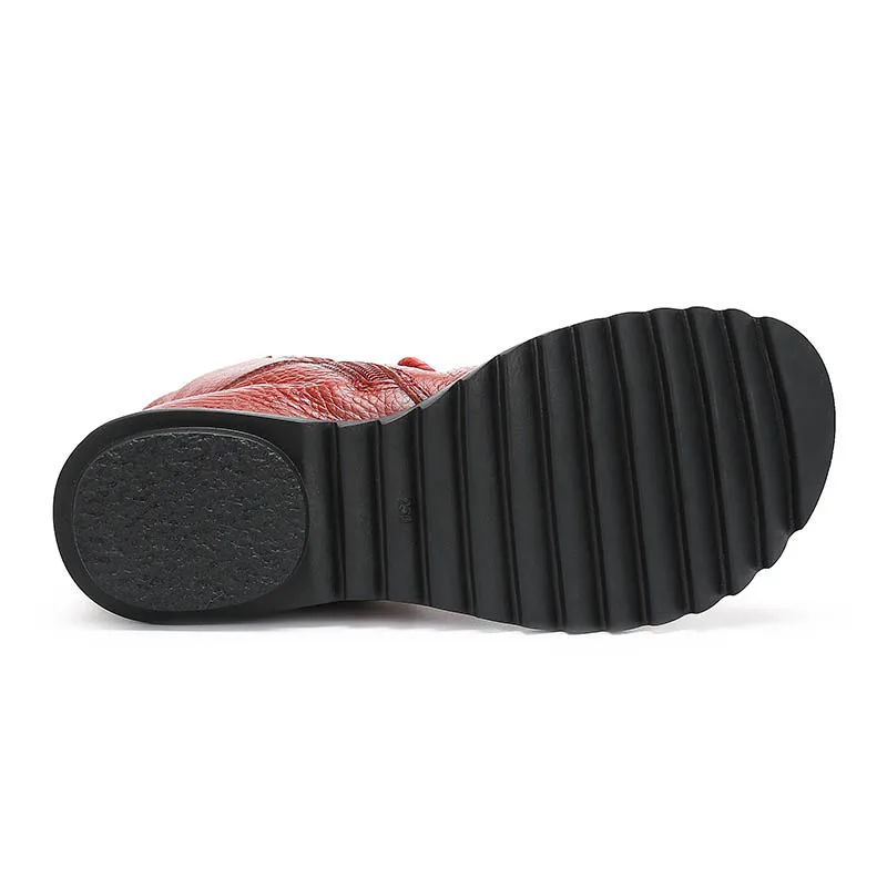 Casuales Mujeres Tobillo Saguaro La camel Plush black Genuino Mujer Lace Negro Invierno Plush Otoño Vendimia Plataforma rojo Zapatos Botas 2018 Plush camel De red Up Cuero OrFwOnp