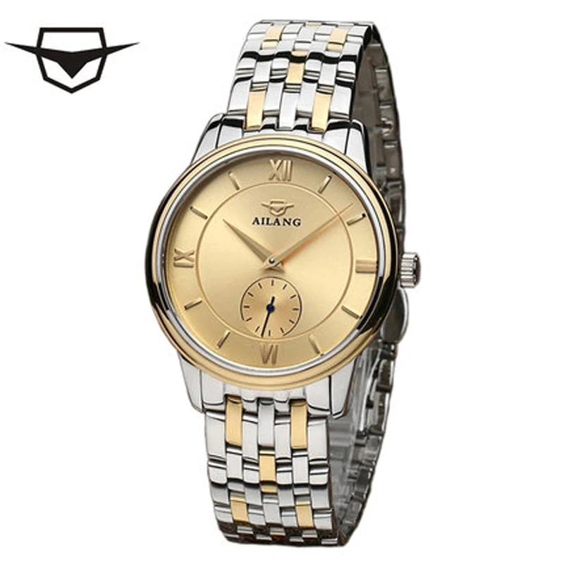 

AILANG Top brand luxury automatic mechanical watch super thin case waterproof pointer dial hour stainless steel band male watch