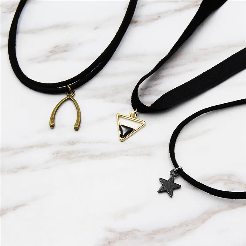 NEW Fashion 6 Pieces chokers necklaces Set Stretch Velvet Classic Gothic Lace Party Jewelry Neck accessories Collar A08#N (1)