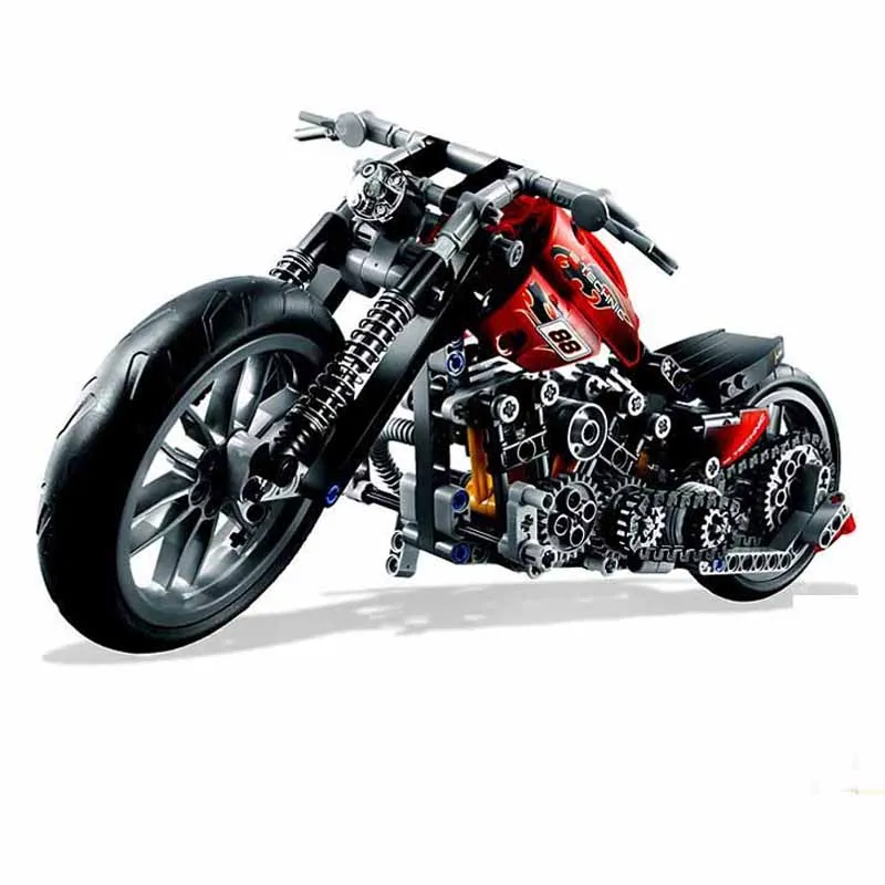 

HOT 378Pcs Technic Motorcycle Exploiture Model Harley Vehicle Building Bricks Block Toy For Adult Man Compatible With LegoINGlys