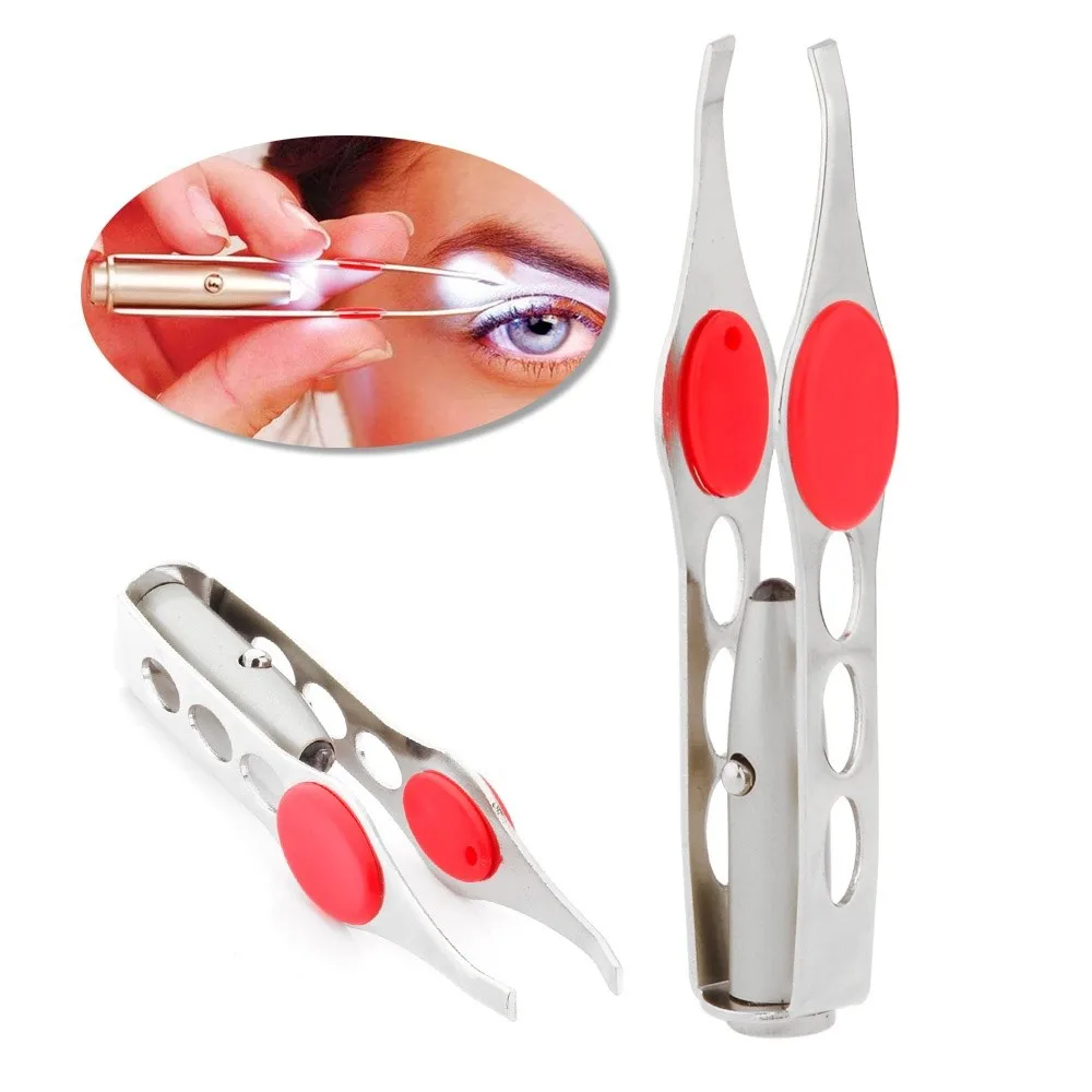 2018 Mini Light Eyelash Removal pince a epiler Tweezer Clip Make Up Led