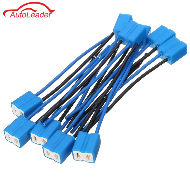 10X H7 Headlight Bulb Male Wire Harness Connector Wiring Plug Socket