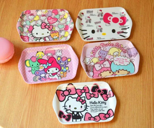 

Dinnerware Cute Hellokitty Melamine Plate Dish Fruit Snack Tray Tableware KX-K5122