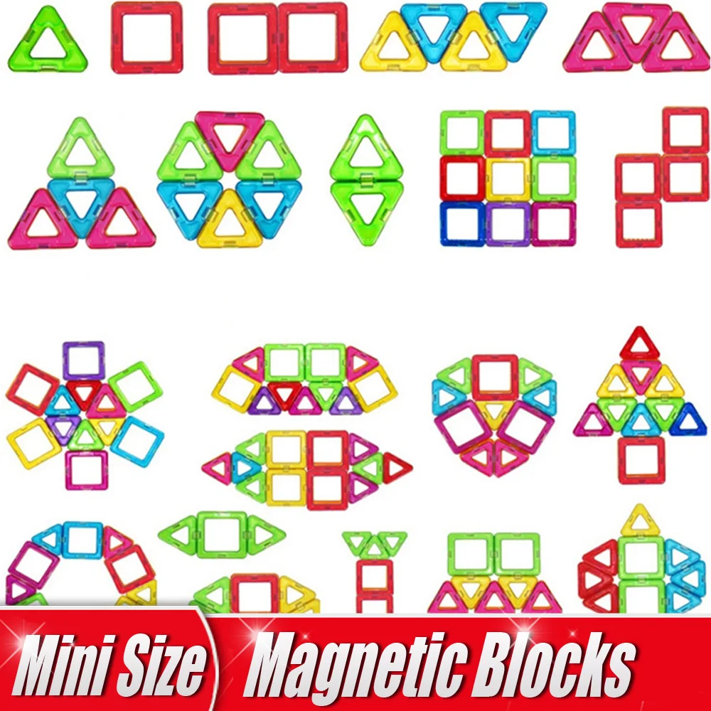 Magnetic Building Blocks Mini Size DIY Construction Magnet Bricks Educational Kids Toys