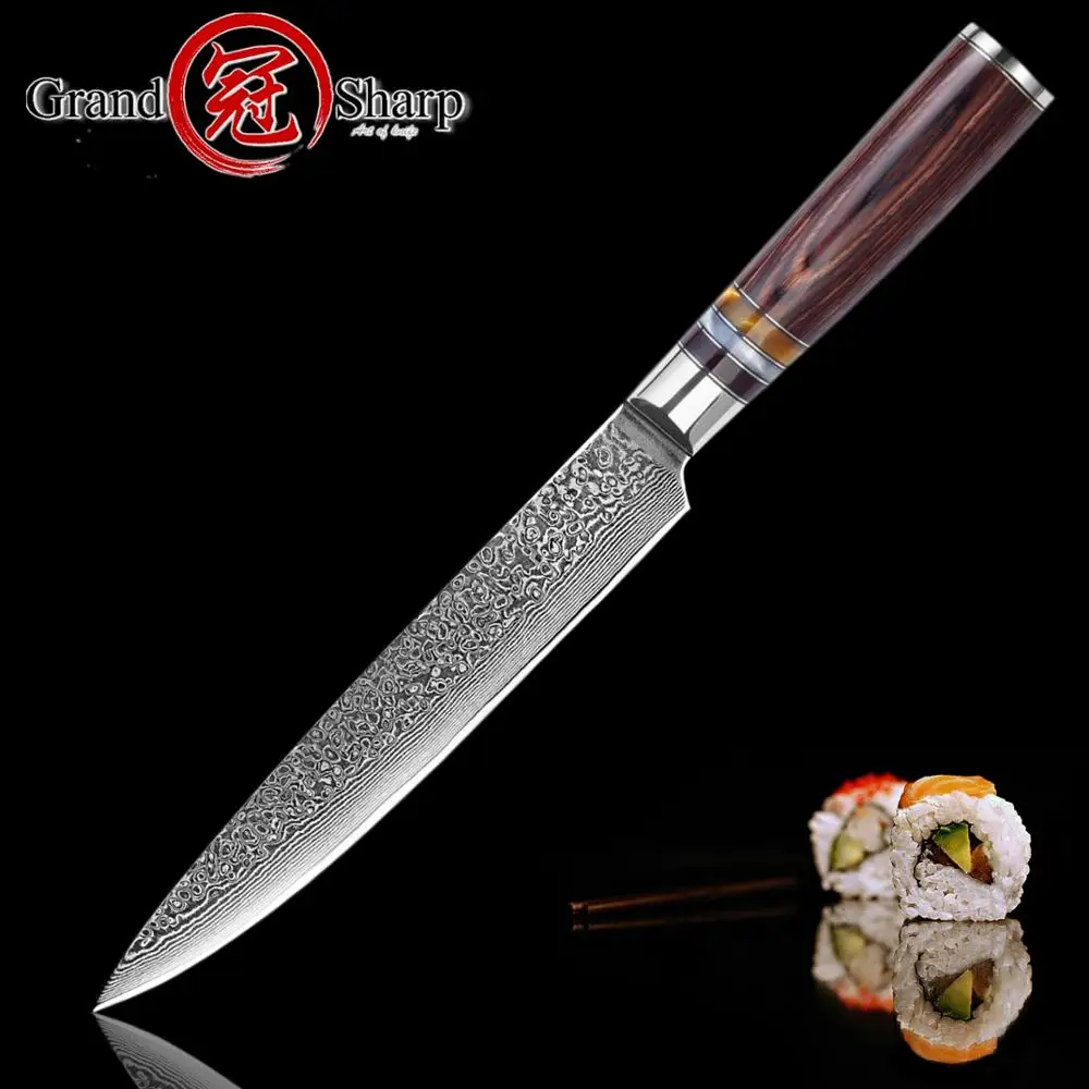 

Chef's Knife Damascus Knives 8 Inch Slicing Knife 67 layers Japanese Kitchen Knife VG10 steel Meat Fish Salmon Sashimi Sushi