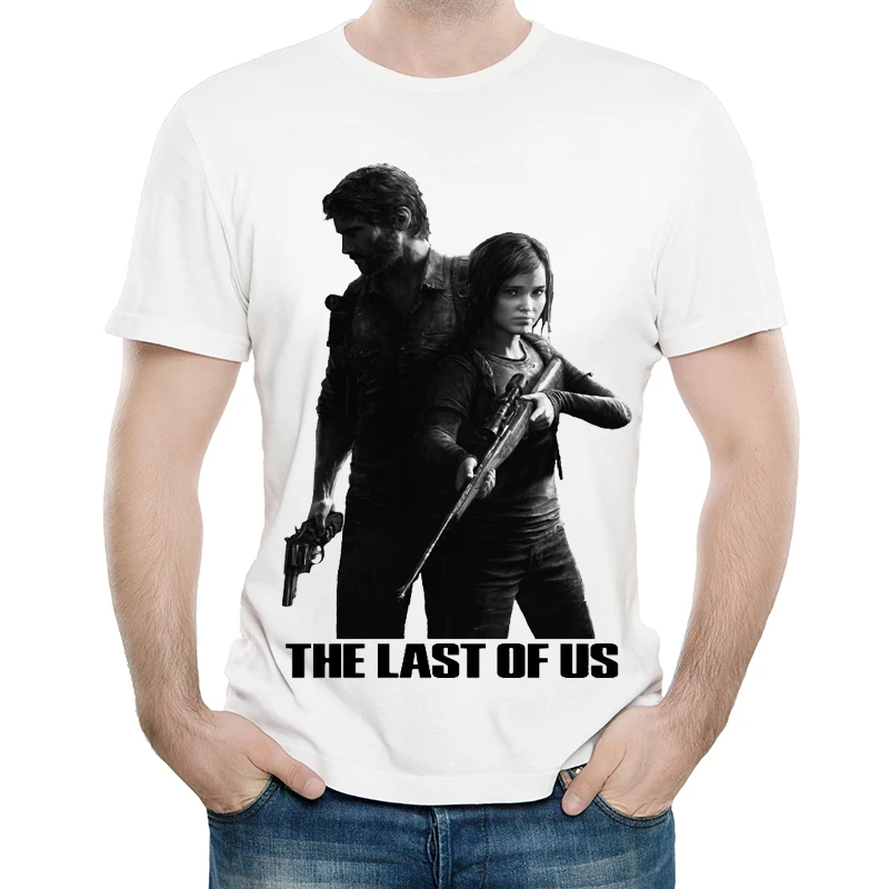 Футболка The Last of Us Мужская модная футболка белого цвета с коротким рукавом и