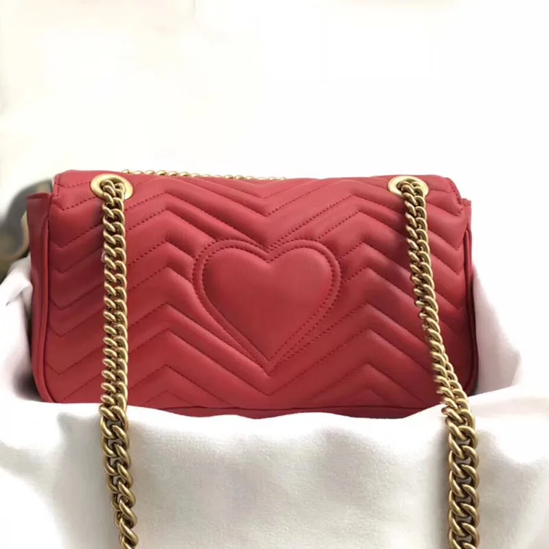 de Alta qualidade Heart-shaped chains shoulder crossbody sacos