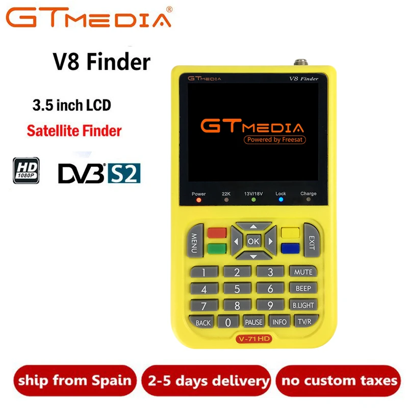 

5PCS GTMEDIA/Freesat V8 Finder Satellite Meter Satfinder HD 1080P DVB-S2 Digital Satellite Finder High Definition Sat Finder DVB