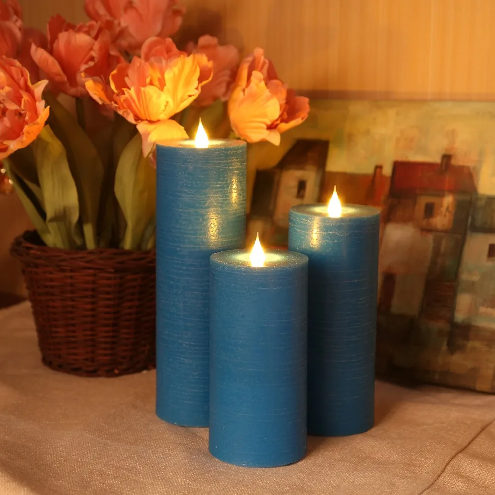 GiveU LED Pillar Candle Flameless Candle with timer wax