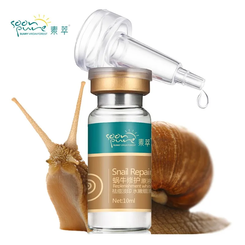 

3bottles Snail Pure Plant Extract Hyaluronic Acid Liquid Whitening Blemish Serum Anti-Acne Rejuvenation Serum Beauty Products