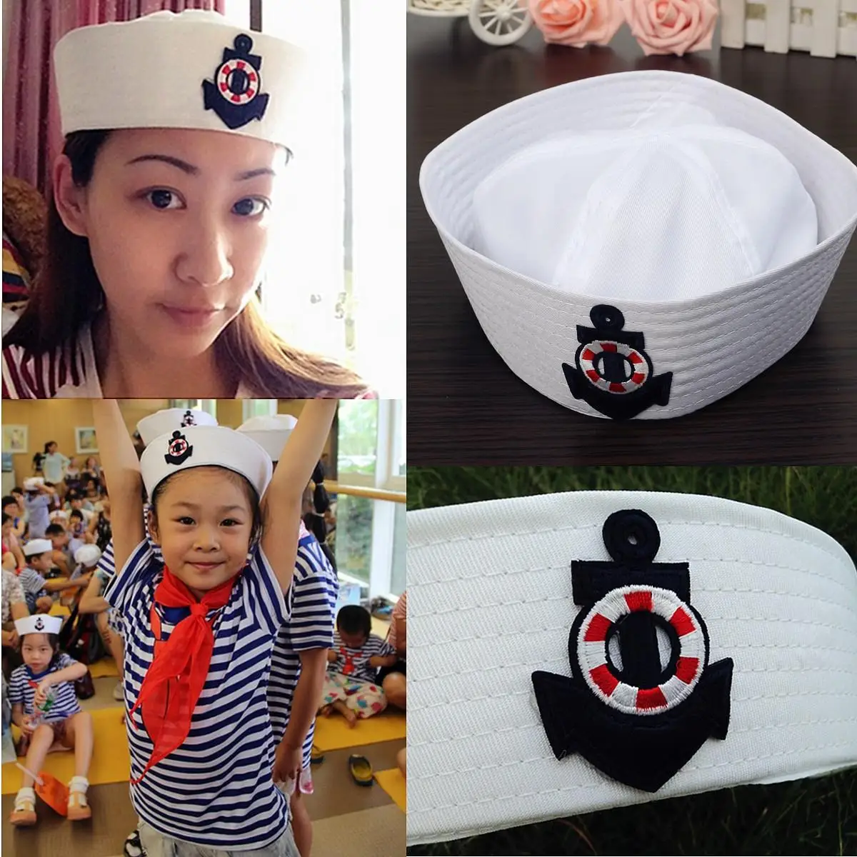 kids white sailor hat