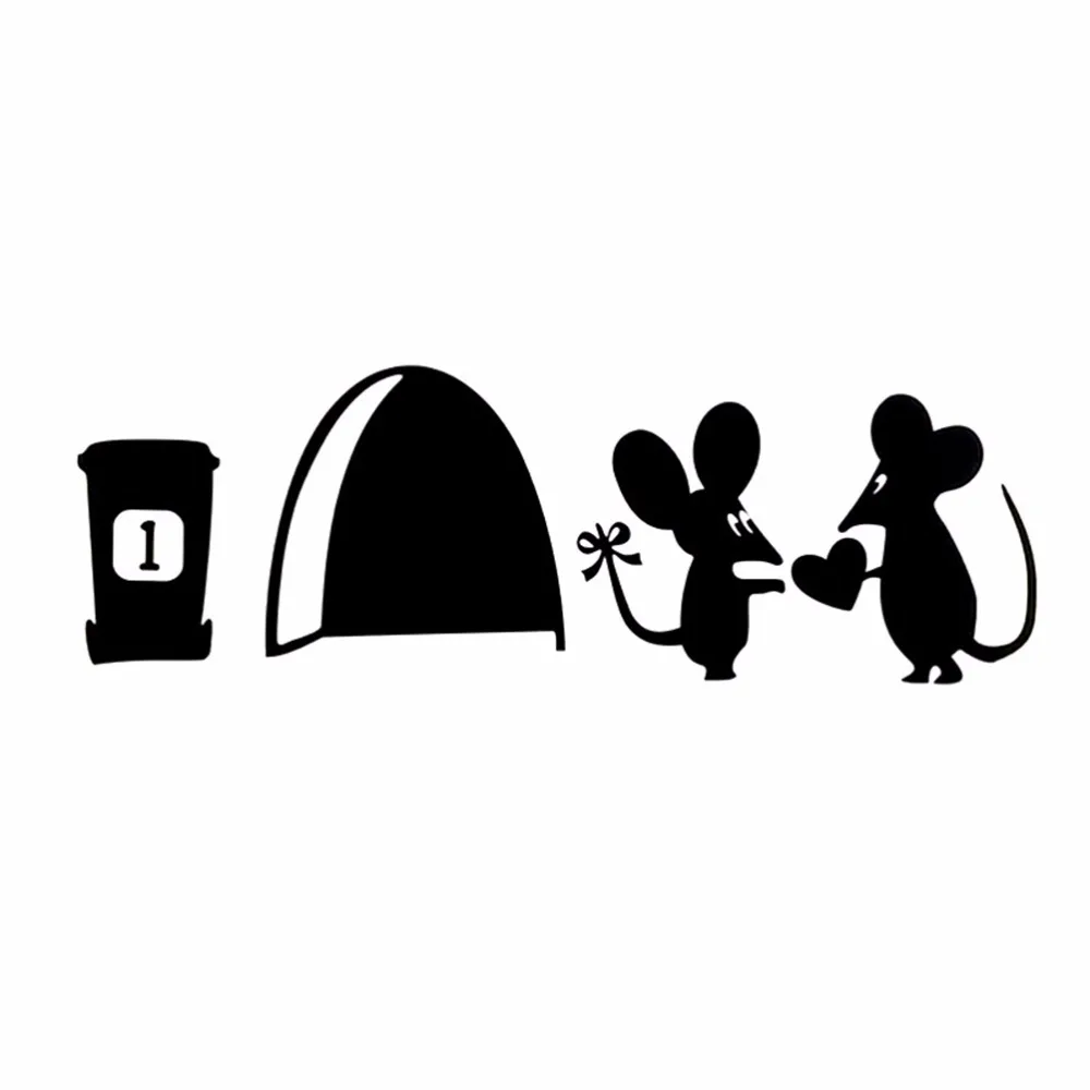 

3D Funny creative Mouse hole wall stickers rat hole cartoon Wallpaper wall stickers bedroom living room mice wall Decals
