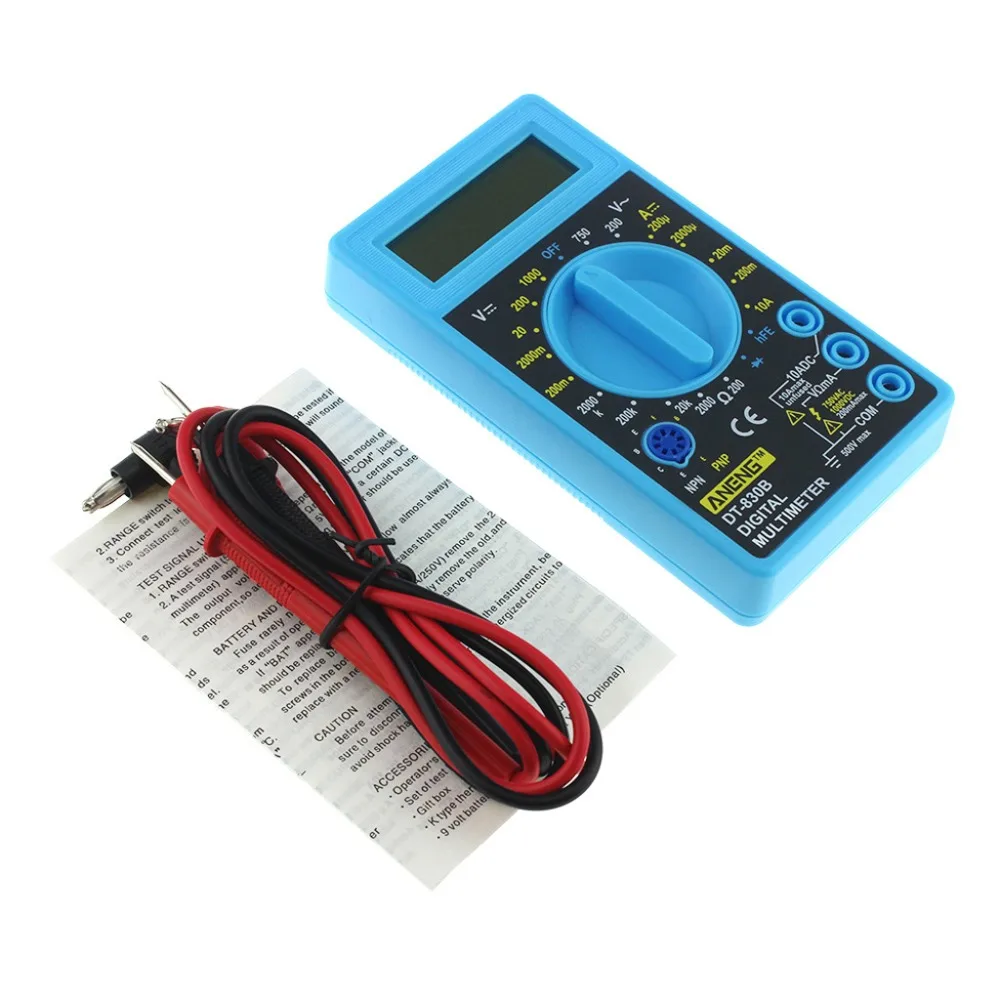 

Multimeters LCD Display Auto Range Digital Voltmeter Ohmmeter Volt Tester Tools DT-830B