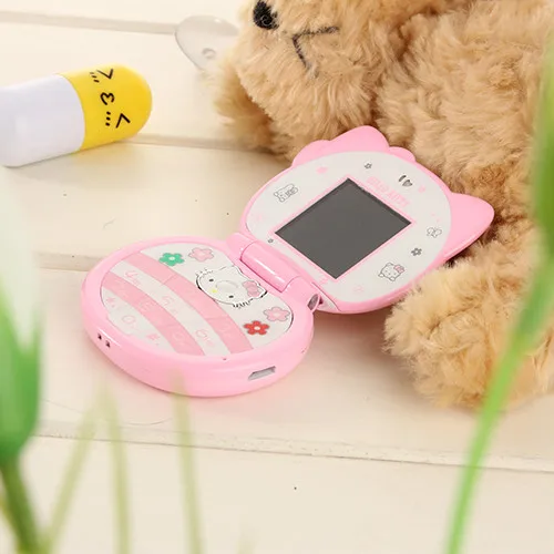 

Original Kuh T99 Unlocked Flip Mini Mobile Phone Lovely Cute Cartoon Cat Women Kids Girls Diamond Cell Bluetooth Dialer MP3 FM