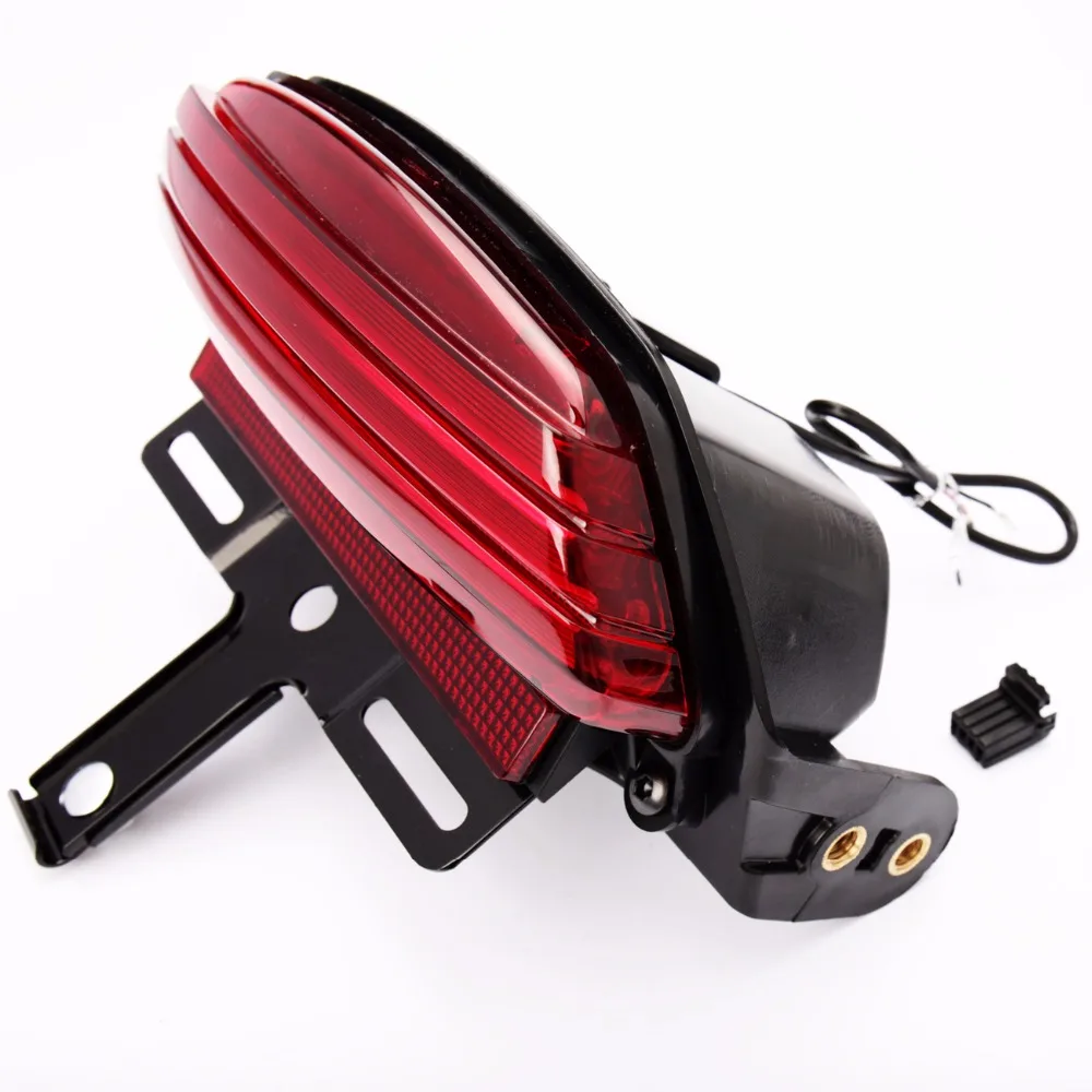 Red Tri Bar Fender LED Tail Brake Light For Harley Softail 2006 2015