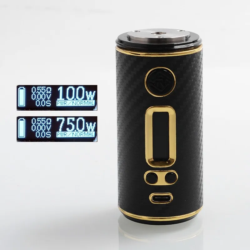 Authentic ShenRay GEO 75W TC VW 18650 / 26650 Variable Wattage Interchangeable Box Mod - Black + Gold Authentic ShenRay GEO 75W TC VW 18650 / 26650 Variable Wattage Interchangeable Box Mod - Black + Gold