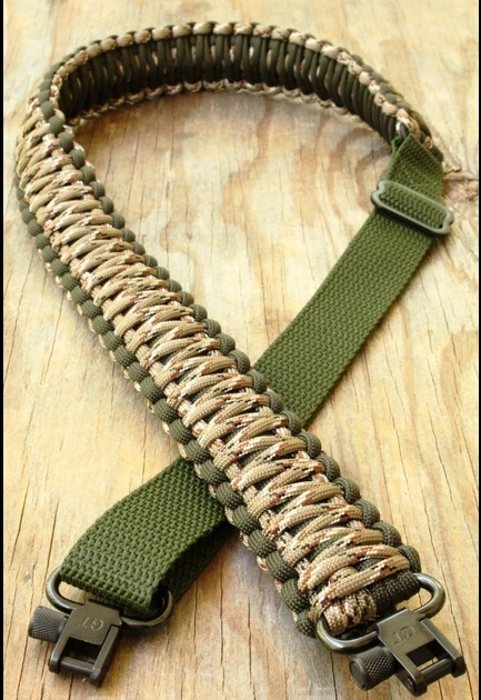 Adjustable Paracord Rifle Gun Sling Strap With Swivels OD Green & Desert CamO | Спорт и развлечения