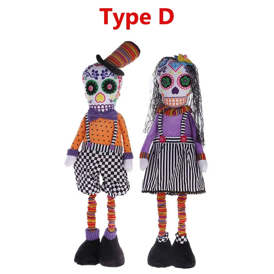 Halloween Decorate Props Ornaments Hallowmas Artificial Skull Skeleton Ghost Dolls Hanging Ornament Decoration Party Supplies (21)
