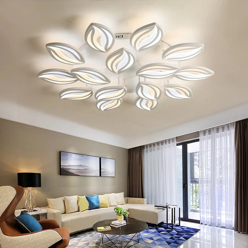 

IRALAN modern LED ceiling lights double leaf shape with remote control/ APP for living/dining/bed room kitchen home deco luxury