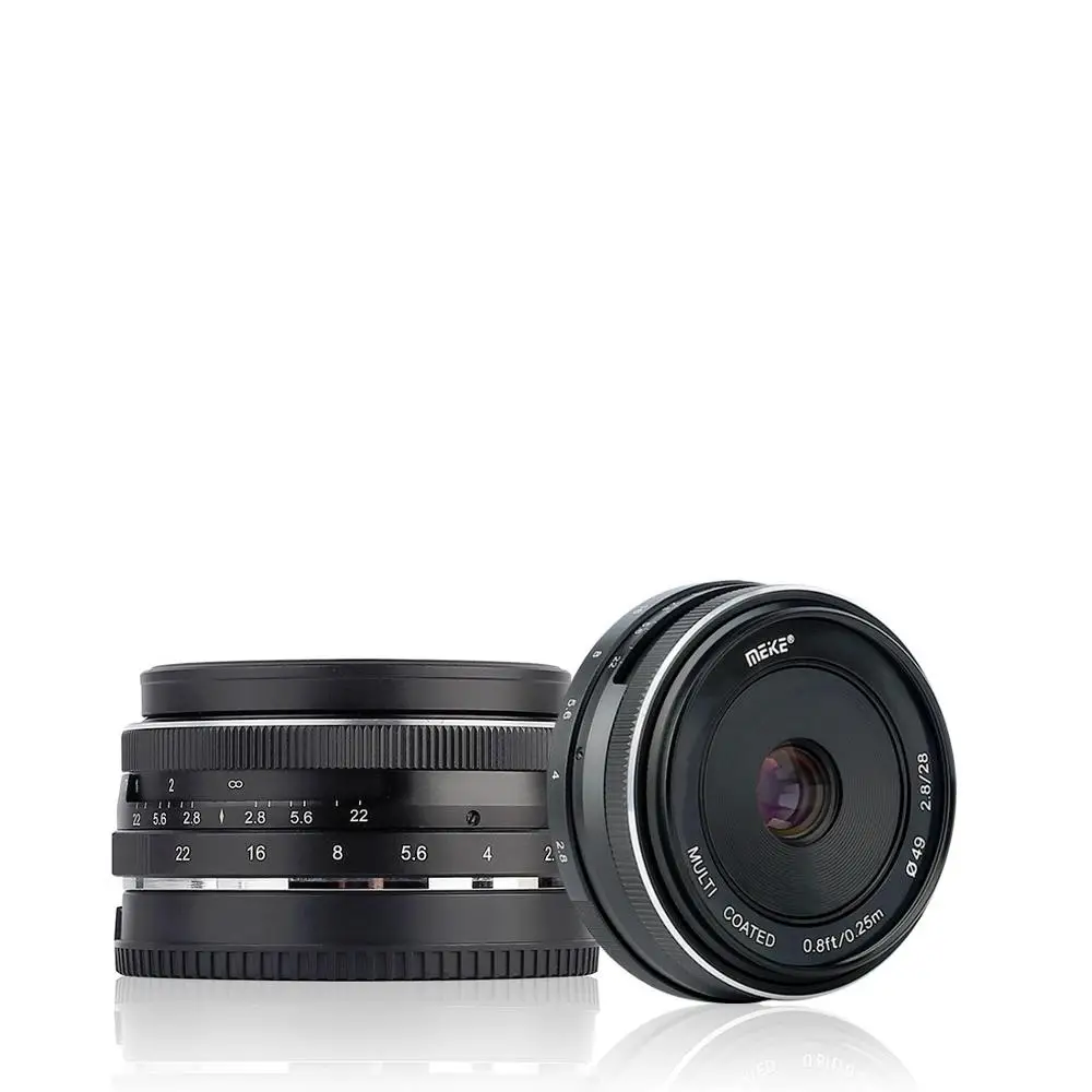 Meike 28 мм f2.8 фиксированный ручной фокус объектив для Canon EOS M Sony E Fuji Fujifilm X Olympus Panasonic
