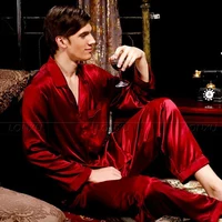 Mens Silk  Satin  Pajamas  Set   Pyjamas  Set   Pjs   Sleepwear  Loungewear  S, M ,L ,XL,2XL,3XL,4XL Plus Size__Fits All Season 3