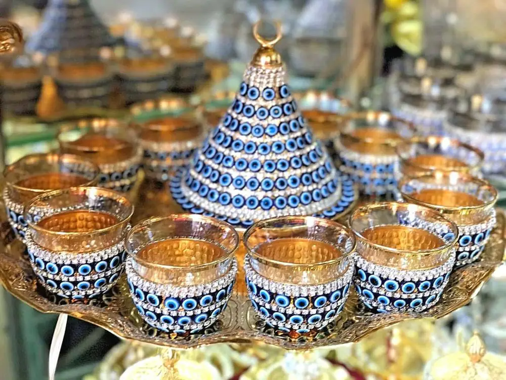 Турецкий Zam mыrra Evil Eye Swarowski камни ромашки Eid al adha подарок|Чашки и соусницы| |