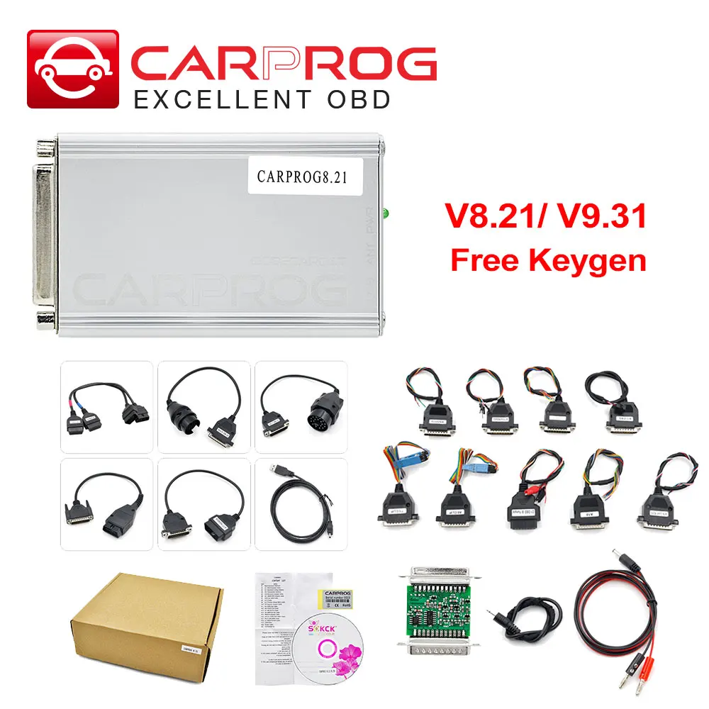 

Carprog V8.21 Firmware Full Set Program Online ECU Chip Tunning Car Prog 8.21 with 21 adapters auto repair tool ECU programmer