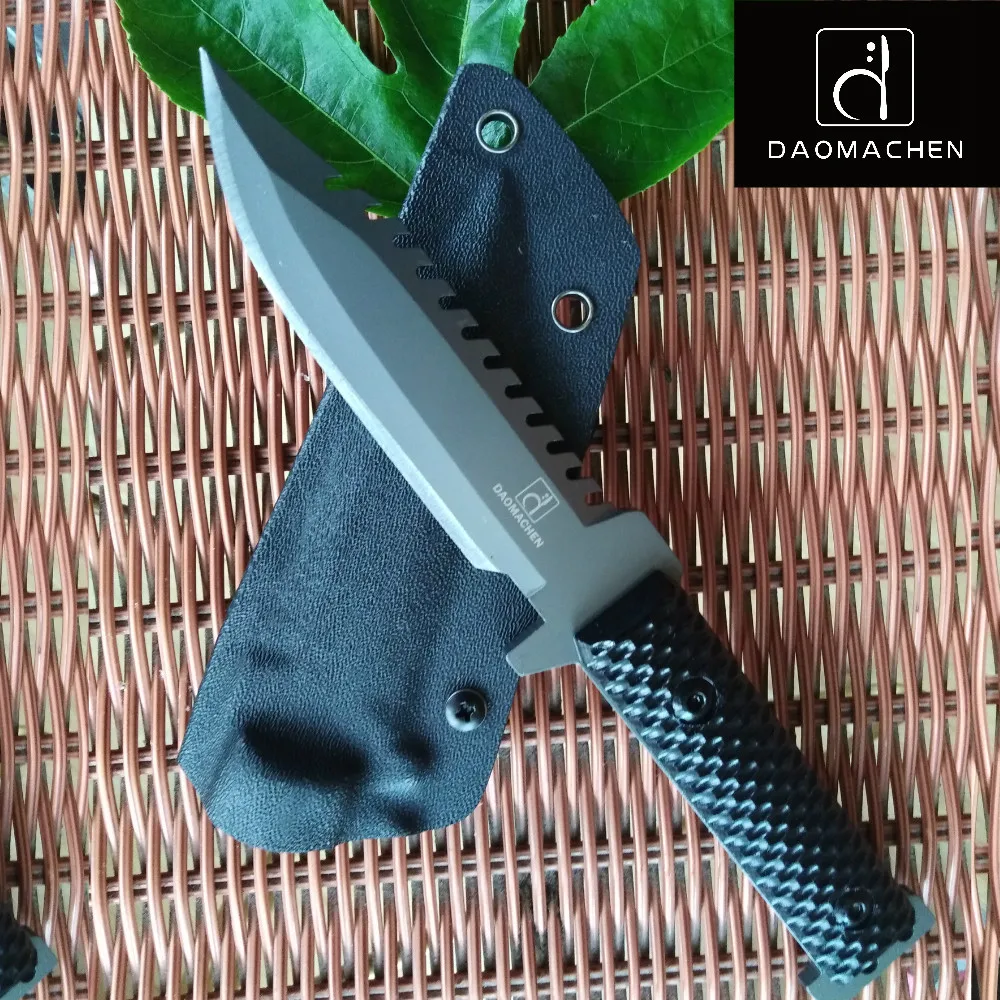 DAOMACHEN Camping survival Knife Hunting Knife Full Tang G10 Handle Fix blade knife Super sharp With Imported K Sheath