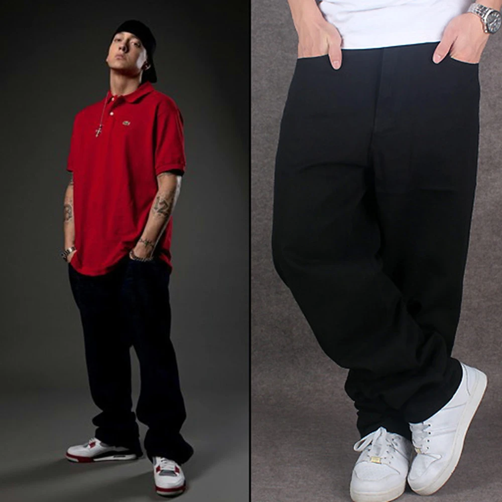 New Design Fashion Trousers Mens Jeans Black Cotton Hip Hop Pants