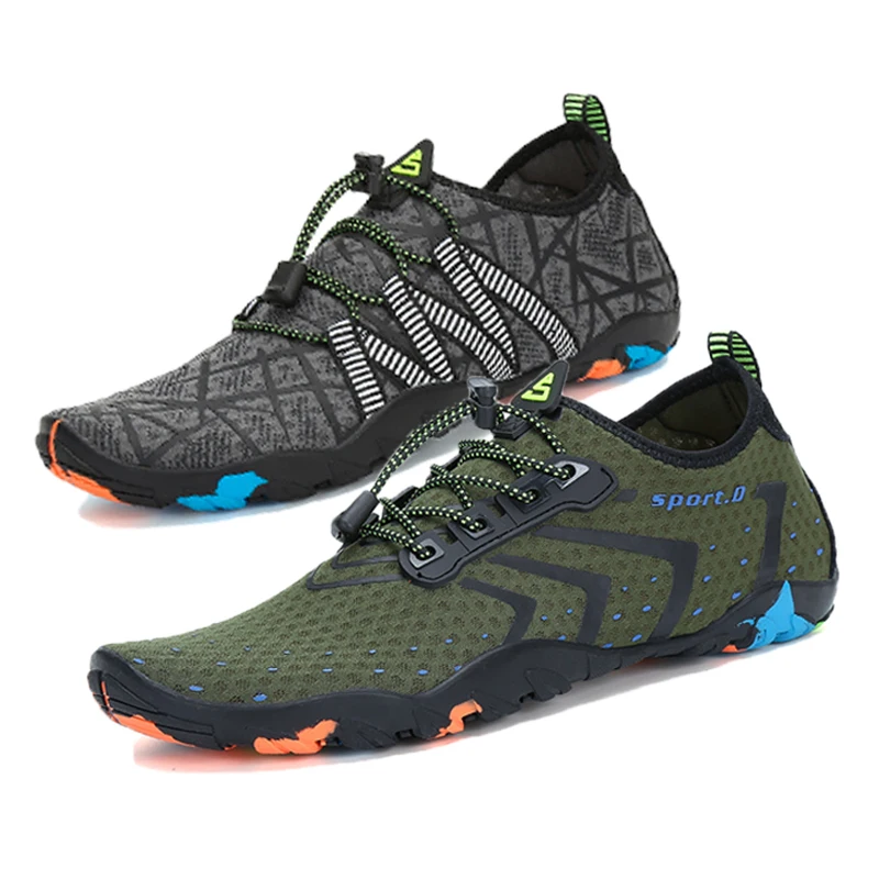أكوا أحذية الرجال الصيف المياه صنادل شاطئ جاف سريعة المنبع أحذية امرأة السباحة الغوص النعال تصفح الجوارب تنيس Masculino