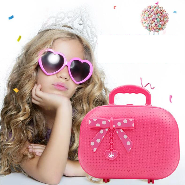 Детская косметическая коробка для макияжа, набор принцессы, моющаяся безопасная губная помада, лак для ногтей, игрушка для девочек, набор для самостоятельного макияжа