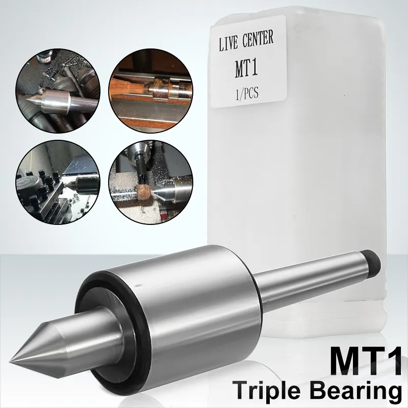 

MT1 Precision Rotary Live Center Morse Taper 1MT Triple Bearing Lathe Medium Duty for High Speed Turning CNC Work