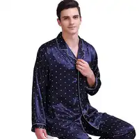 Mens Silk Satin Pajamas Set Pyjamas Set PJS Sleepwear Set Loungewear U.S,S,M,L,XL,XXL,4XL